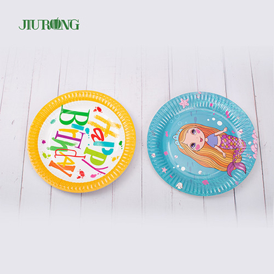 Diamètre écologique 10inch 33cm d'assiettes en papier biodégradables jetables adaptées aux besoins du client