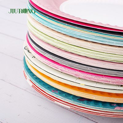 Diamètre écologique 10inch 33cm d'assiettes en papier biodégradables jetables adaptées aux besoins du client