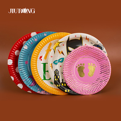 Diamètre écologique 10inch 33cm d'assiettes en papier biodégradables jetables adaptées aux besoins du client