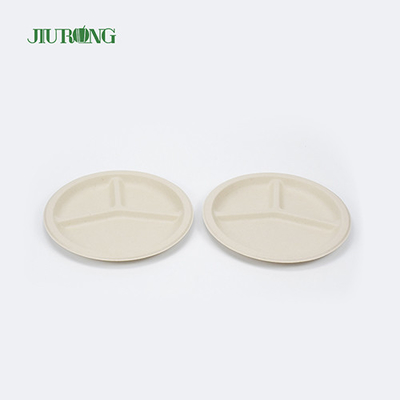 Forme ronde biodégradable de plat jetable de bagasse de canne à sucre de pain