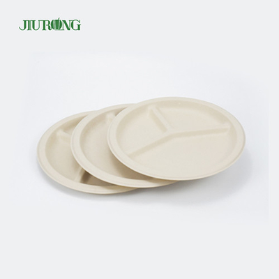 Forme ronde biodégradable de plat jetable de bagasse de canne à sucre de pain