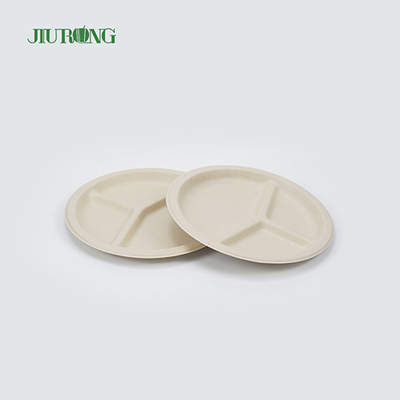 Forme ronde biodégradable de plat jetable de bagasse de canne à sucre de pain