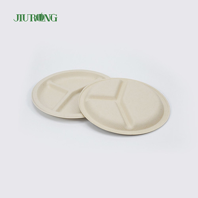 Forme ronde biodégradable de plat jetable de bagasse de canne à sucre de pain