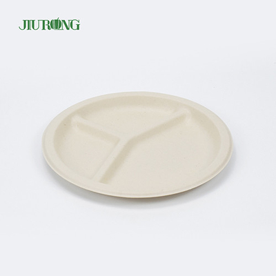 Forme ronde biodégradable de plat jetable de bagasse de canne à sucre de pain
