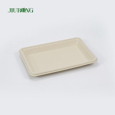 Plateau de service de restauration rapide en PLA bagasse biodégradable