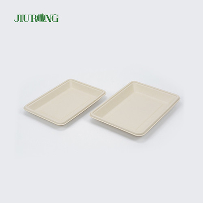 Plateau de service de restauration rapide en PLA bagasse biodégradable