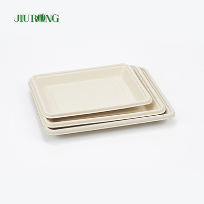 Plateau de service de restauration rapide en PLA bagasse biodégradable