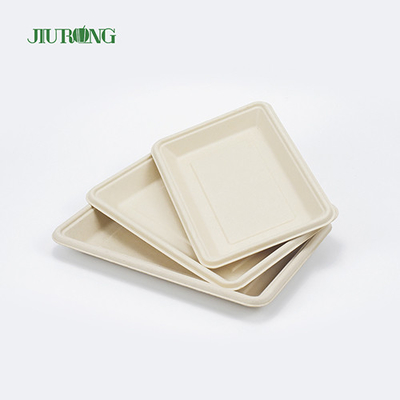 Plateau de service de restauration rapide en PLA bagasse biodégradable