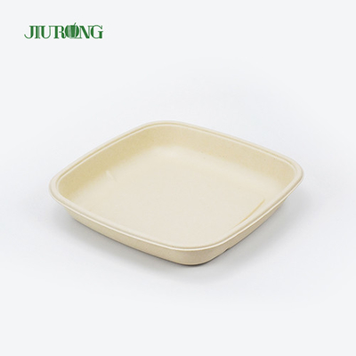 Assiettes en papier de canne à sucre jetables à emporter de bagasse biodégradables