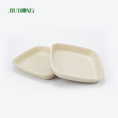 Assiettes en papier de canne à sucre jetables à emporter de bagasse biodégradables