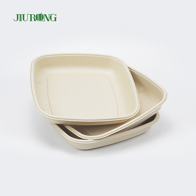 Assiettes en papier de canne à sucre jetables à emporter de bagasse biodégradables