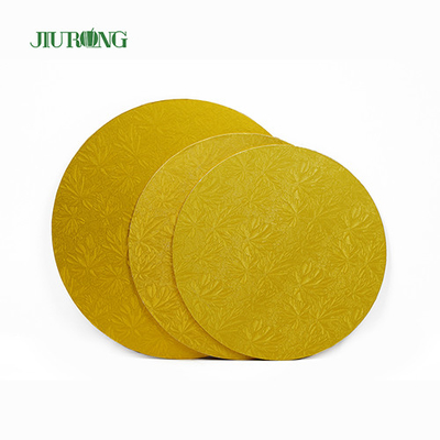 Tambour jetable rond doré de panneau de gâteau de forces de défense principale 24cm ODM d'OEM de 9 pouces