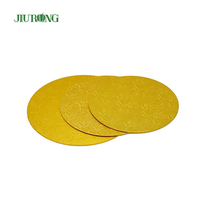 Tambour jetable rond doré de panneau de gâteau de forces de défense principale 24cm ODM d'OEM de 9 pouces