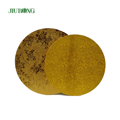 Home Compost 10 pouces Gold Cake Board 24cm Tambour à gâteau ondulé de qualité alimentaire