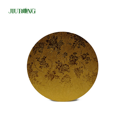 Home Compost 10 pouces Gold Cake Board 24cm Tambour à gâteau ondulé de qualité alimentaire