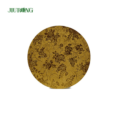 Home Compost 10 pouces Gold Cake Board 24cm Tambour à gâteau ondulé de qualité alimentaire