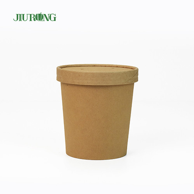 Salade Bol en papier biodégradable Kraft 8 oz Couvercle écologique en PLA