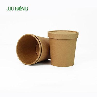 Salade Bol en papier biodégradable Kraft 8 oz Couvercle écologique en PLA