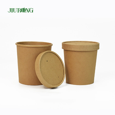 Salade Bol en papier biodégradable Kraft 8 oz Couvercle écologique en PLA
