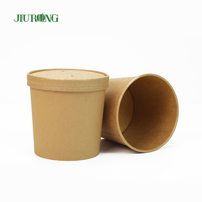 Petits bols de papier biodégradables de bol de tasse de papier de vaisselle de 16 onces avec des couvercles