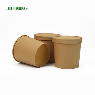 Petits bols de papier biodégradables de bol de tasse de papier de vaisselle de 16 onces avec des couvercles