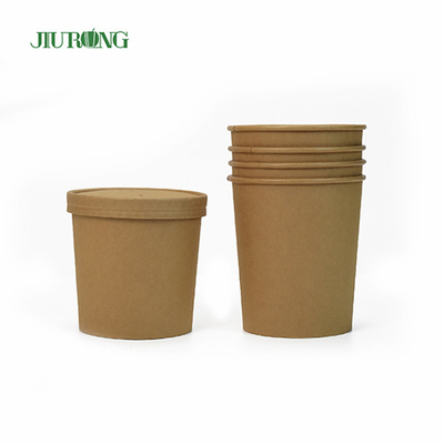 Petits bols de papier biodégradables de bol de tasse de papier de vaisselle de 16 onces avec des couvercles