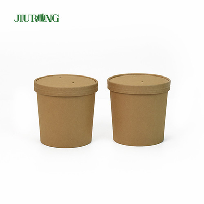 Petits bols de papier biodégradables de bol de tasse de papier de vaisselle de 16 onces avec des couvercles