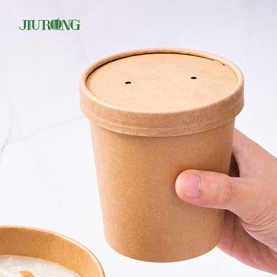 Bol en papier biodégradable jetable avec couvercle