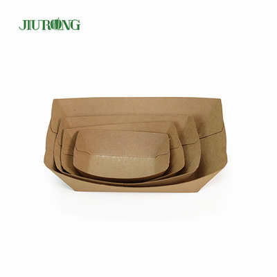 Conteneur de papier biodégradable jetable Sushi 107mm plateaux alimentaires en papier kraft