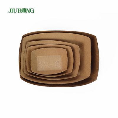 Conteneur de papier biodégradable jetable Sushi 107mm plateaux alimentaires en papier kraft