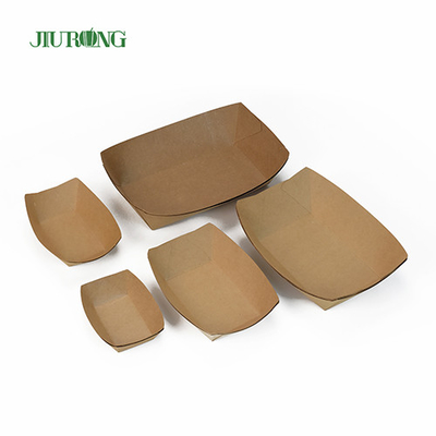 Conteneur de papier biodégradable jetable Sushi 107mm plateaux alimentaires en papier kraft