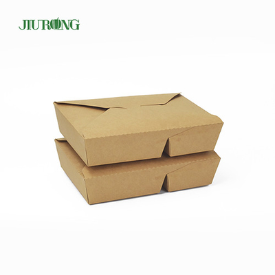 Récipients alimentaires en papier jetables biodégradables Kraft 1480ml avec couvercles