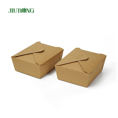 Conteneurs en papier jetables biodégradables pliants Jiurong avec couvercles