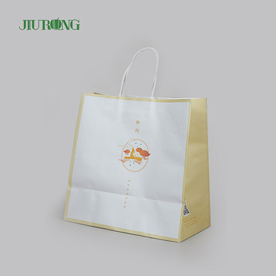Sac en papier biodégradable écologique de cadeau 350mm avec le pain de poignée