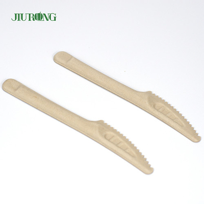 Cuillère de fourchette de couteau de bagasse de canne à sucre de couverts jetables biodégradables faits sur commande