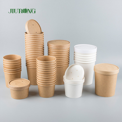 PE biodégradable de bol de papier de soupe à papier d'emballage le double a enduit