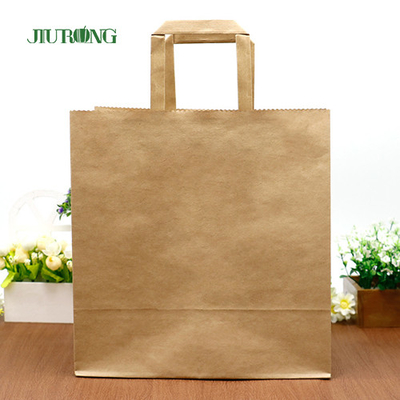 La poignée plate emportent le sac blanc de papier d'emballage avec Logo Print