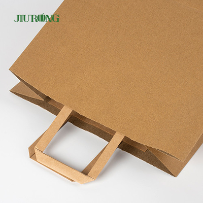 Sac de papier de SOS Brown emballage avec l'emballage alimentaire de déjeuner réutilisé par poignée