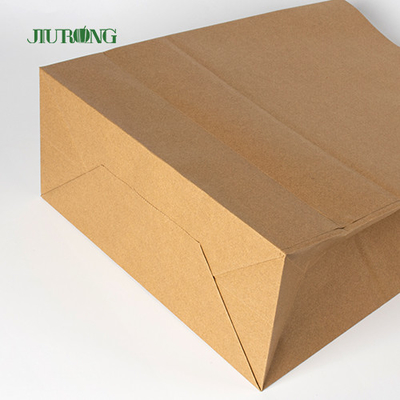 Sac de papier de SOS Brown emballage avec l'emballage alimentaire de déjeuner réutilisé par poignée