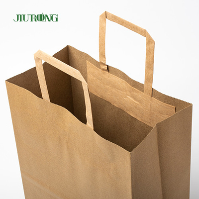 Sac de papier de SOS Brown emballage avec l'emballage alimentaire de déjeuner réutilisé par poignée