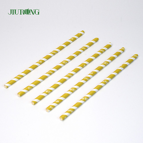Catégorie comestible de papier biodégradable coloré des pailles 10*250mm d'emballage