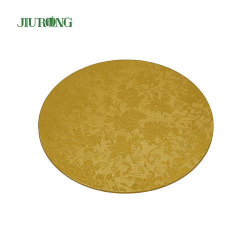 Home Compost 10 pouces Gold Cake Board 24cm Tambour à gâteau ondulé de qualité alimentaire