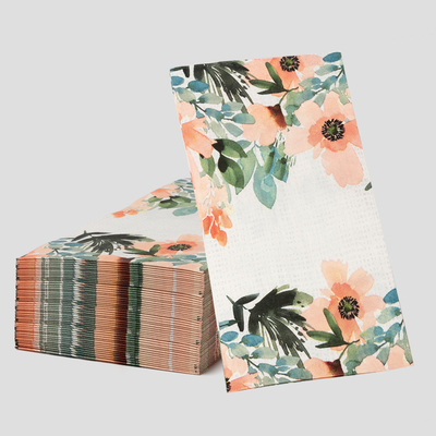 Approvisionnements jetables de noce de serviette de papier d'impression de fleur faite sur commande de mode