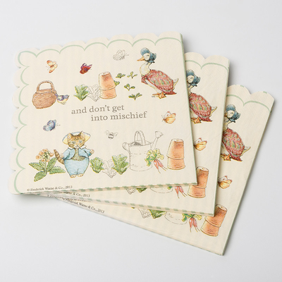 Ensemble écologique d'approvisionnements de partie de thème d'anniversaire d'enfant de serviette de papier de bande dessinée