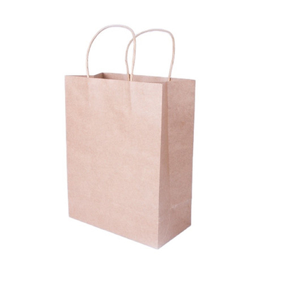 Copie écologique adaptée aux besoins du client de logo de 280mm de sac de papier biodégradable de poignée plate