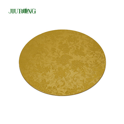 Home Compost 10 pouces Gold Cake Board 24cm Tambour à gâteau ondulé de qualité alimentaire