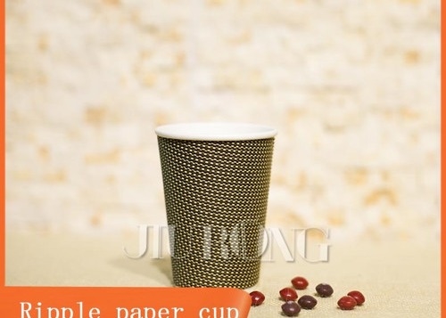 Tasses à café biodégradables ondulées brunes tasse de café de boisson chaude de 14 oz